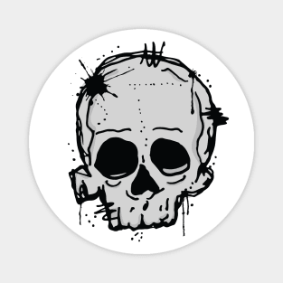 Skull scribble sketch Magnet